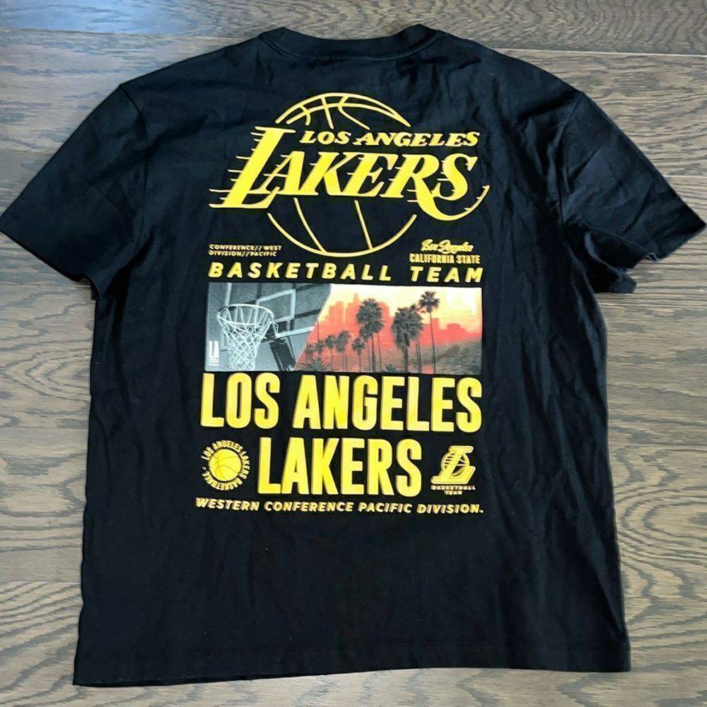 New NBA By Josh Denzel urban sewn LA Los Angeles LAKERS black basketball T shirt
